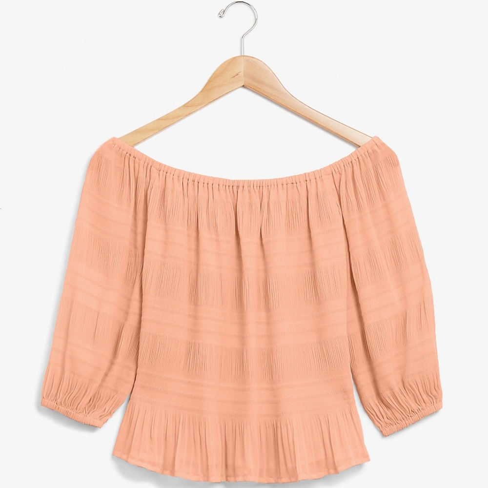 Express Pleated Off The Shoulder Top